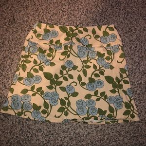 High Waisted Floral Mini Skirt